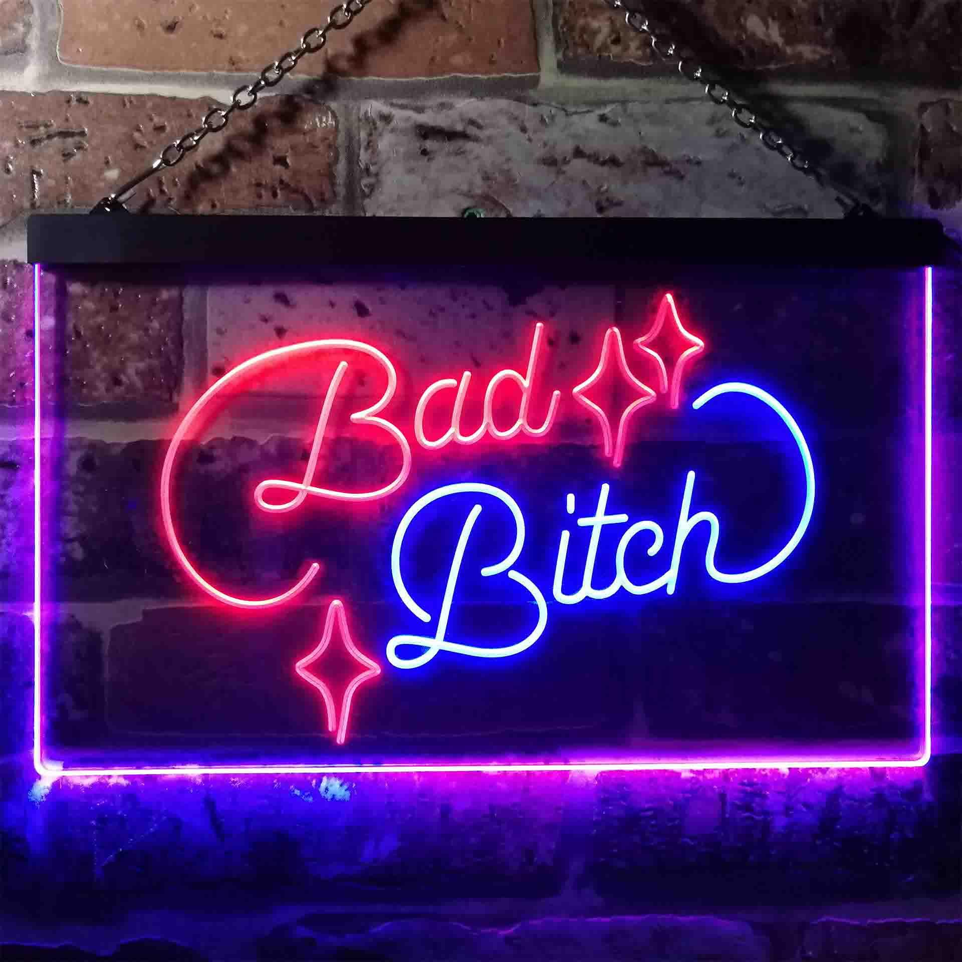 ADVPRO Bad Bitch Room Display Bar Dual Color LED Neon Sign with 7 colors  and on/off switch on sale!