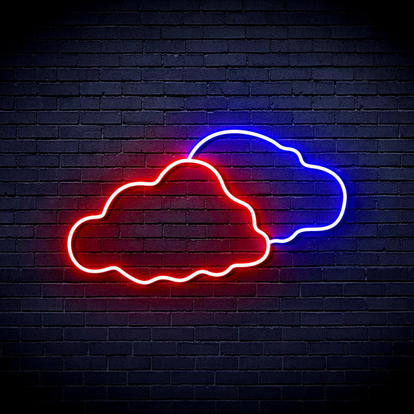 advpro-two-clouds-ultra-bright-led-neon-sign-fnu0007 - Blue & Red