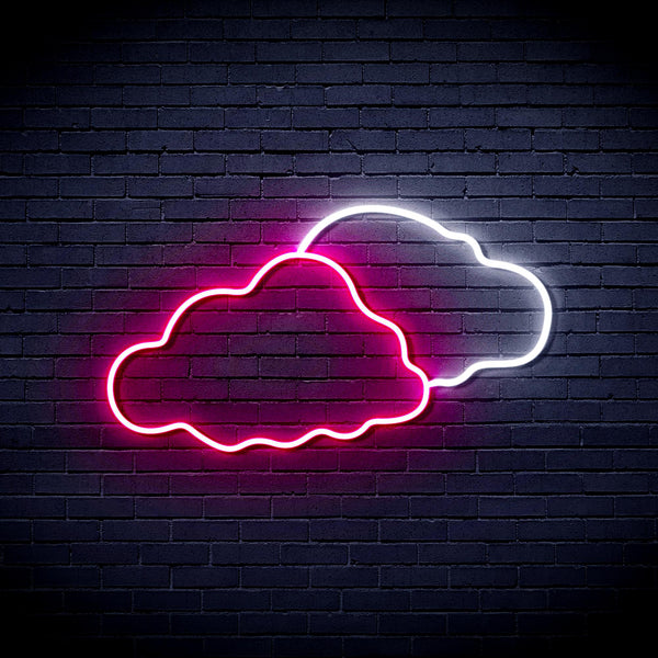 advpro-two-clouds-ultra-bright-led-neon-sign-fnu0007 - White & Pink