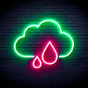 advpro-cloud-and-rain-droplet-ultra-bright-led-neon-sign-fnu0011 - Green & Pink