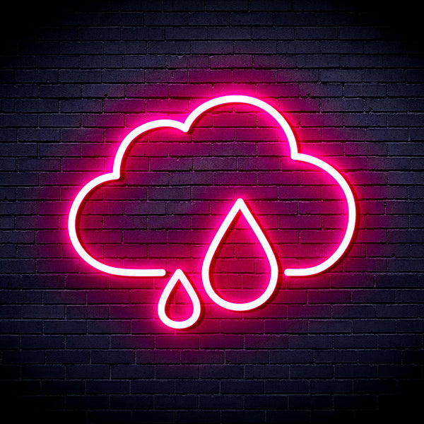 advpro-cloud-and-rain-droplet-ultra-bright-led-neon-sign-fnu0011 - Pink