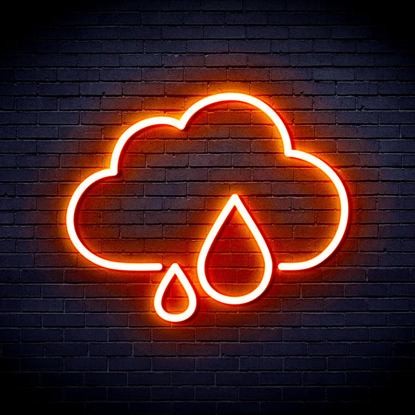 advpro-cloud-and-rain-droplet-ultra-bright-led-neon-sign-fnu0011 - Orange