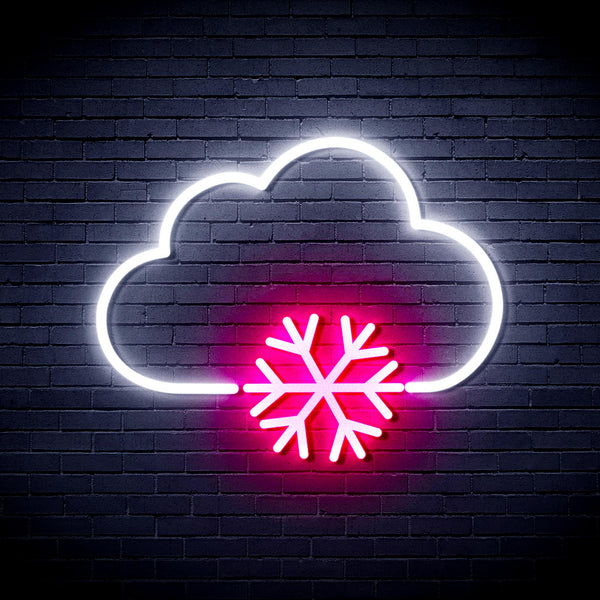 advpro-cloud-and-snowflake-ultra-bright-led-neon-sign-fnu0013 - White & Pink