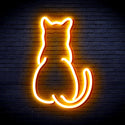 advpro-back-of-standing-cat-ultra-bright-led-neon-sign-fnu0023 - Golden Yellow