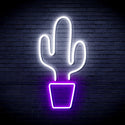 advpro-green-cactus-ultra-bright-led-neon-sign-fnu0035 - White & Purple