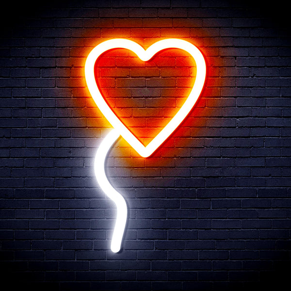 advpro-heart-shaped-ballon-ultra-bright-led-neon-sign-fnu0050 - White & Orange