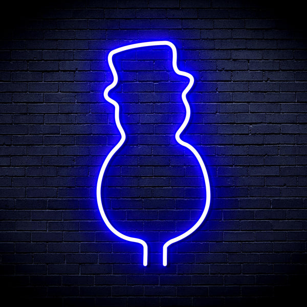 advpro-snowman-with-hat-ultra-bright-led-neon-sign-fnu0053 - Blue