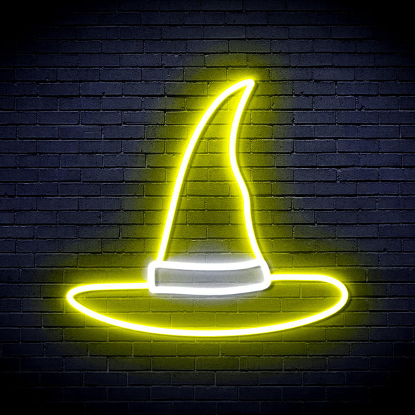 advpro-wizard-hat-ultra-bright-led-neon-sign-fnu0056 - White & Yellow