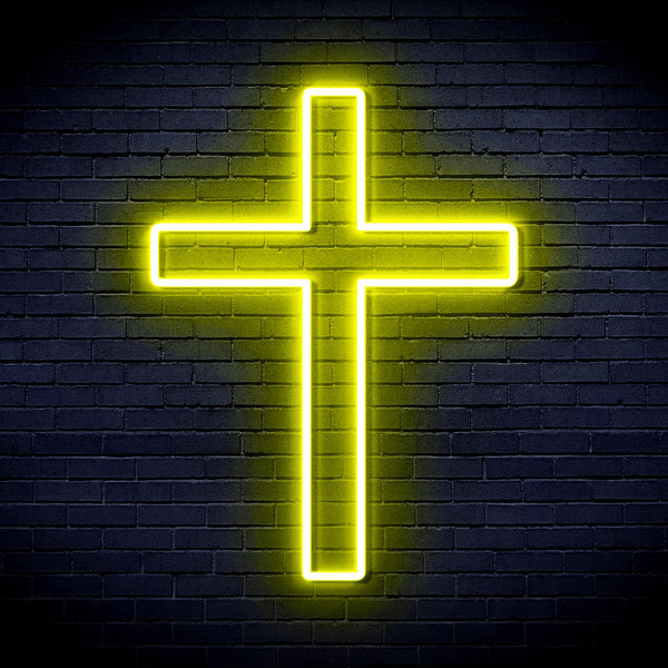 advpro-cross-ultra-bright-led-neon-sign-fnu0059 - Yellow