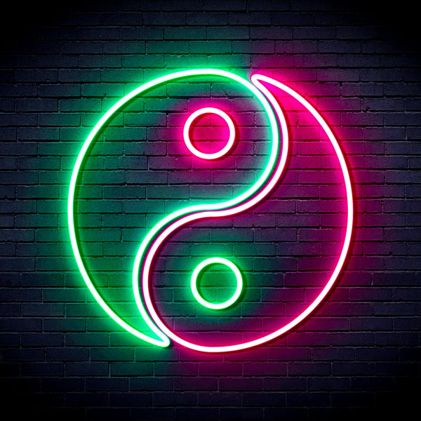 advpro-tai-chi-symbol-ultra-bright-led-neon-sign-fnu0066 - Green & Pink