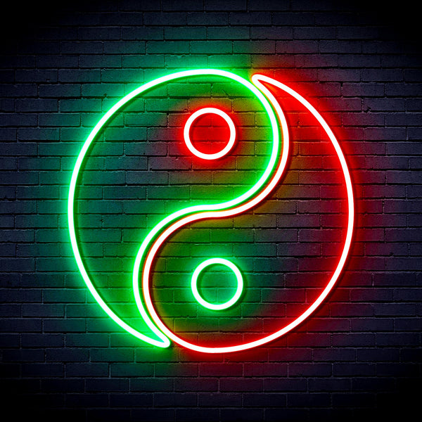 advpro-tai-chi-symbol-ultra-bright-led-neon-sign-fnu0066 - Green & Red