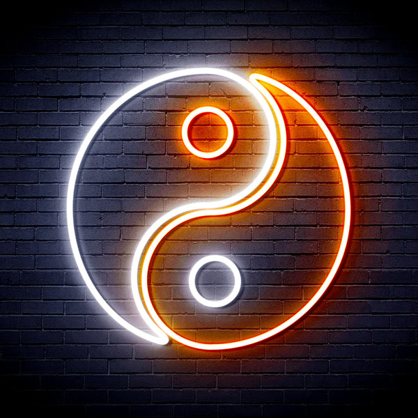 advpro-tai-chi-symbol-ultra-bright-led-neon-sign-fnu0066 - White & Orange