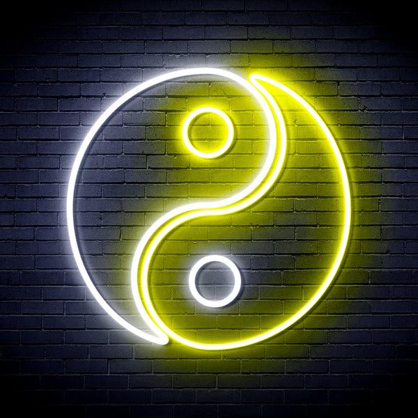 advpro-tai-chi-symbol-ultra-bright-led-neon-sign-fnu0066 - White & Yellow