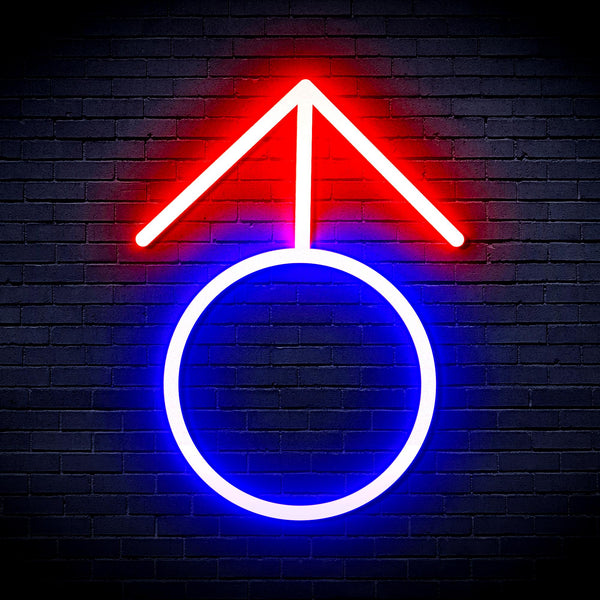 advpro-male-symbol-ultra-bright-led-neon-sign-fnu0068 - Blue & Red