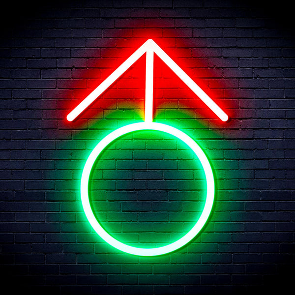 advpro-male-symbol-ultra-bright-led-neon-sign-fnu0068 - Green & Red