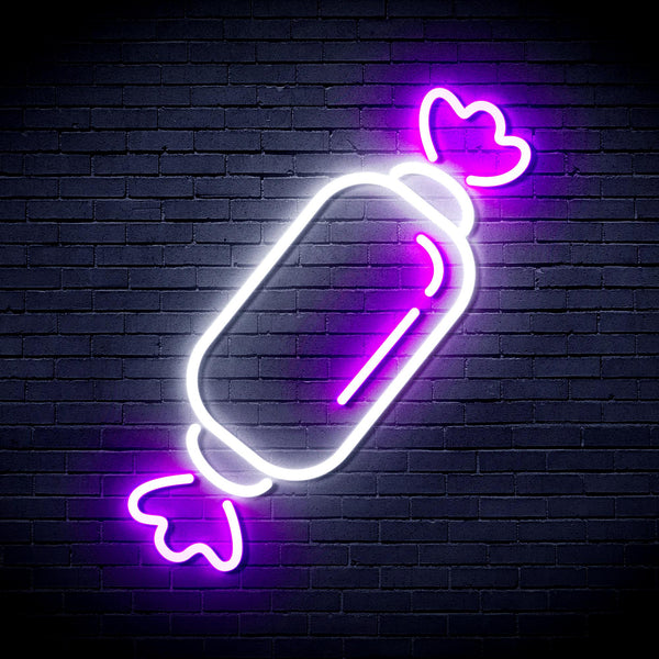 advpro-candy-ultra-bright-led-neon-sign-fnu0097 - White & Purple