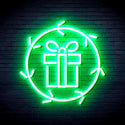 advpro-christmas-present-in-holly-wreath-ultra-bright-led-neon-sign-fnu0099 - Green