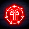 advpro-christmas-present-in-holly-wreath-ultra-bright-led-neon-sign-fnu0099 - Red