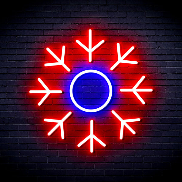 advpro-snowflake-ultra-bright-led-neon-sign-fnu0103 - Blue & Red