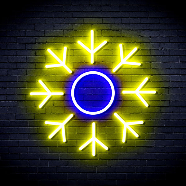 advpro-snowflake-ultra-bright-led-neon-sign-fnu0103 - Blue & Yellow