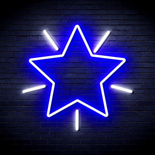 advpro-flashing-star-ultra-bright-led-neon-sign-fnu0109 - White & Blue