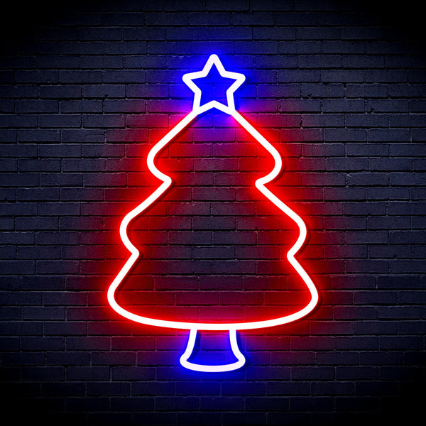 advpro-christmas-tree-ultra-bright-led-neon-sign-fnu0132 - Red & Blue