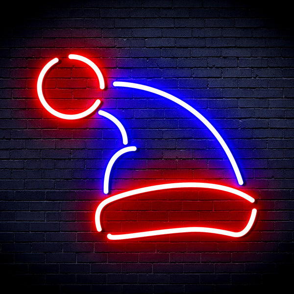 advpro-christmas-hat-ultra-bright-led-neon-sign-fnu0133 - Red & Blue