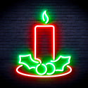 advpro-christmas-candle-ultra-bright-led-neon-sign-fnu0138 - Green & Red