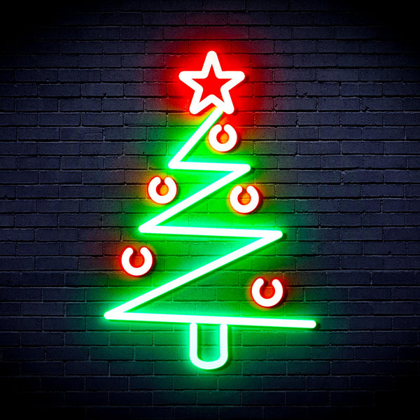 advpro-modern-christmas-tree-ultra-bright-led-neon-sign-fnu0140 - Green & Red