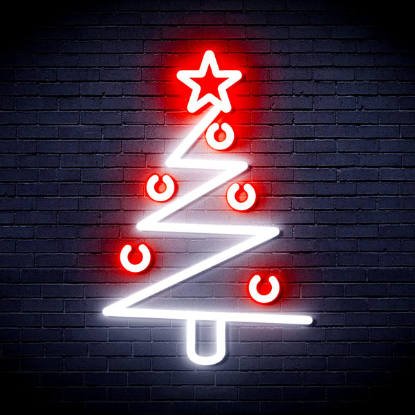 advpro-modern-christmas-tree-ultra-bright-led-neon-sign-fnu0140 - White & Red