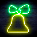 advpro-christmas-bell-with-ribbon-ultra-bright-led-neon-sign-fnu0147 - Green & Yellow