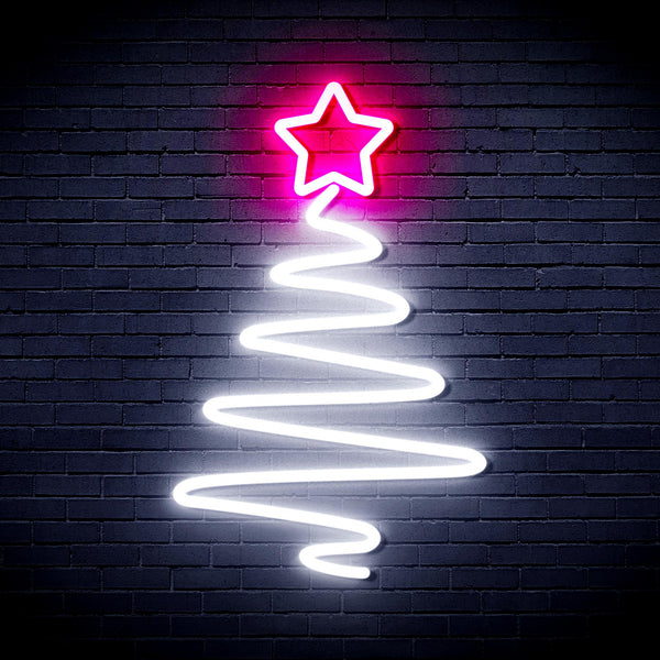 advpro-modern-christmas-tree-ultra-bright-led-neon-sign-fnu0152 - White & Pink