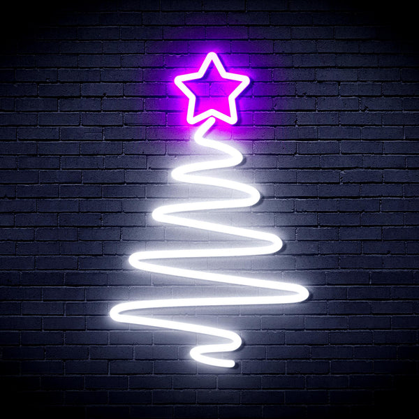 advpro-modern-christmas-tree-ultra-bright-led-neon-sign-fnu0152 - White & Purple