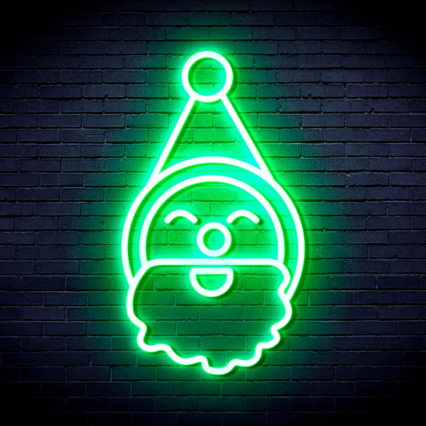 advpro-santa-claus-face-ultra-bright-led-neon-sign-fnu0153 - Green