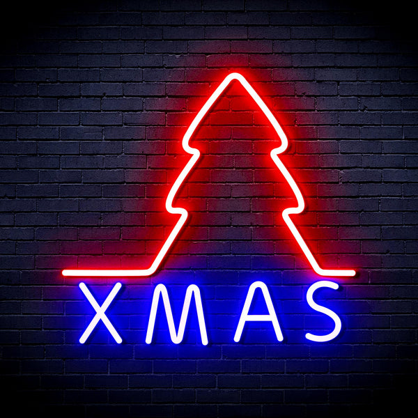 advpro-simple-christmas-tree-ultra-bright-led-neon-sign-fnu0157 - Blue & Red