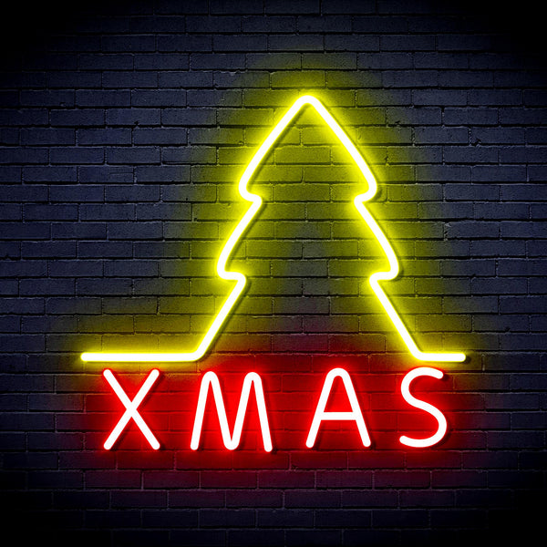 advpro-simple-christmas-tree-ultra-bright-led-neon-sign-fnu0157 - Red & Yellow