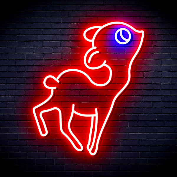 advpro-deer-ultra-bright-led-neon-sign-fnu0167 - Blue & Red