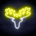 advpro-deer-head-ultra-bright-led-neon-sign-fnu0170 - White & Yellow