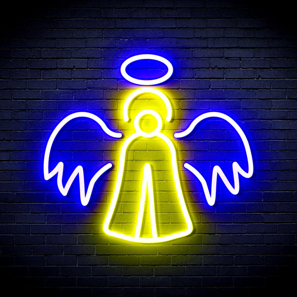 advpro-angel-ultra-bright-led-neon-sign-fnu0173 - Blue & Yellow