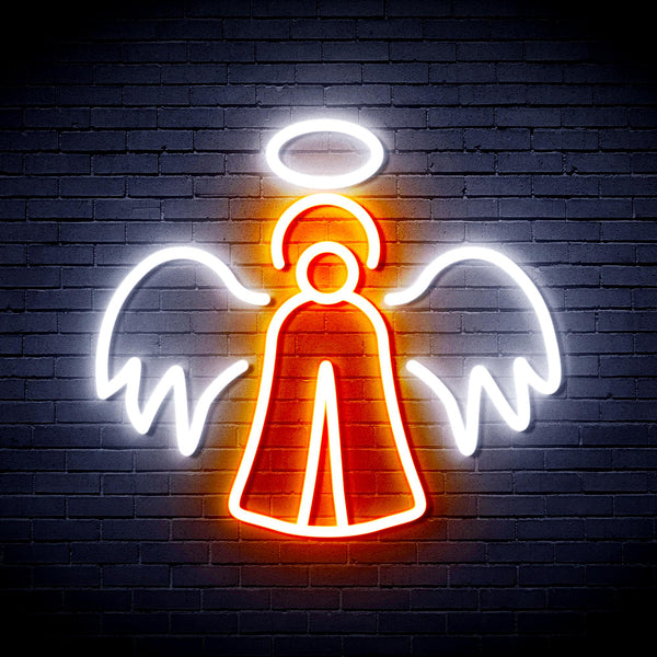 advpro-angel-ultra-bright-led-neon-sign-fnu0173 - White & Orange