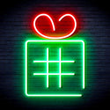 advpro-christmas-present-with-ribbon-ultra-bright-led-neon-sign-fnu0190 - Green & Red