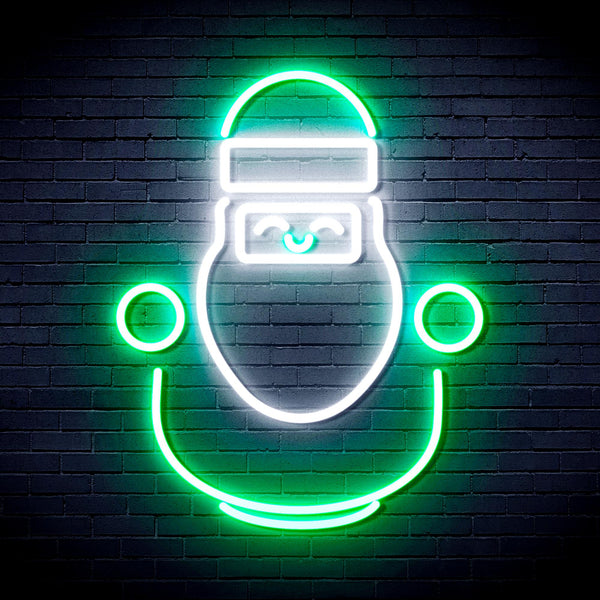 advpro-cute-santa-claus-ultra-bright-led-neon-sign-fnu0193 - White & Green