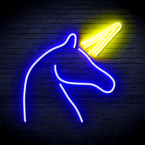 advpro-unicorn-ultra-bright-led-neon-sign-fnu0213 - Blue & Yellow