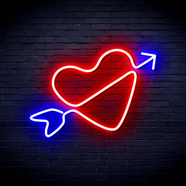 advpro-heart-with-arrow-ultra-bright-led-neon-sign-fnu0223 - Blue & Red