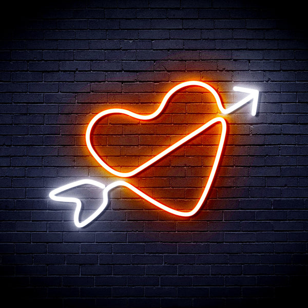 advpro-heart-with-arrow-ultra-bright-led-neon-sign-fnu0223 - White & Orange