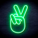 advpro-hand-show-v-sign-ultra-bright-led-neon-sign-fnu0232 - Green