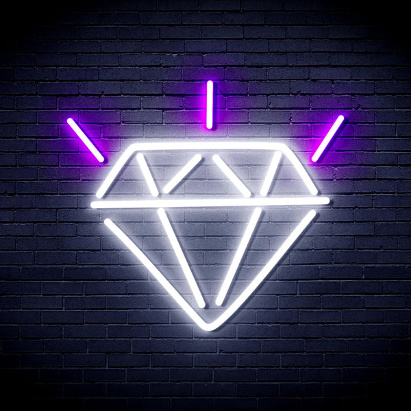 advpro-diamond-ultra-bright-led-neon-sign-fnu0236 - White & Purple