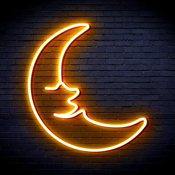 advpro-moon-with-face-ultra-bright-led-neon-sign-fnu0256 - Golden Yellow