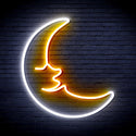 advpro-moon-with-face-ultra-bright-led-neon-sign-fnu0256 - White & Golden Yellow