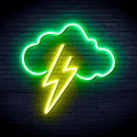 advpro-cloud-with-thunder-ultra-bright-led-neon-sign-fnu0258 - Green & Yellow